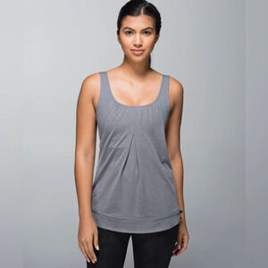 Lululemon Women’s Run Times Tank Top Heathered Slate / Slate EUC size 6
